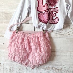 Pink Ruffled shorts